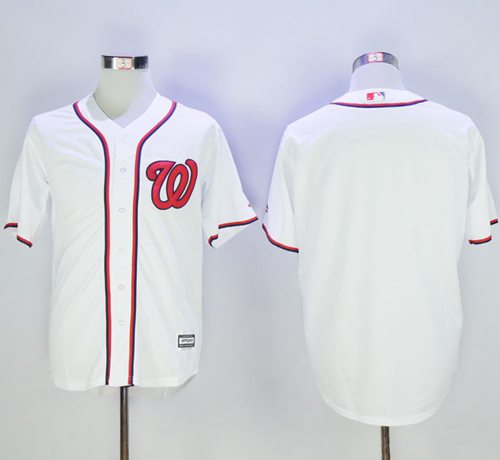 Nationals Blank White New Cool Base Stitched MLB Jersey - Click Image to Close